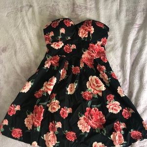 strapless rose dress
